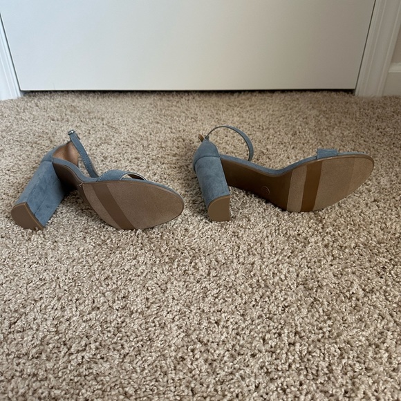 Baby Blue Block Heel Sandals - Picture 3 of 5